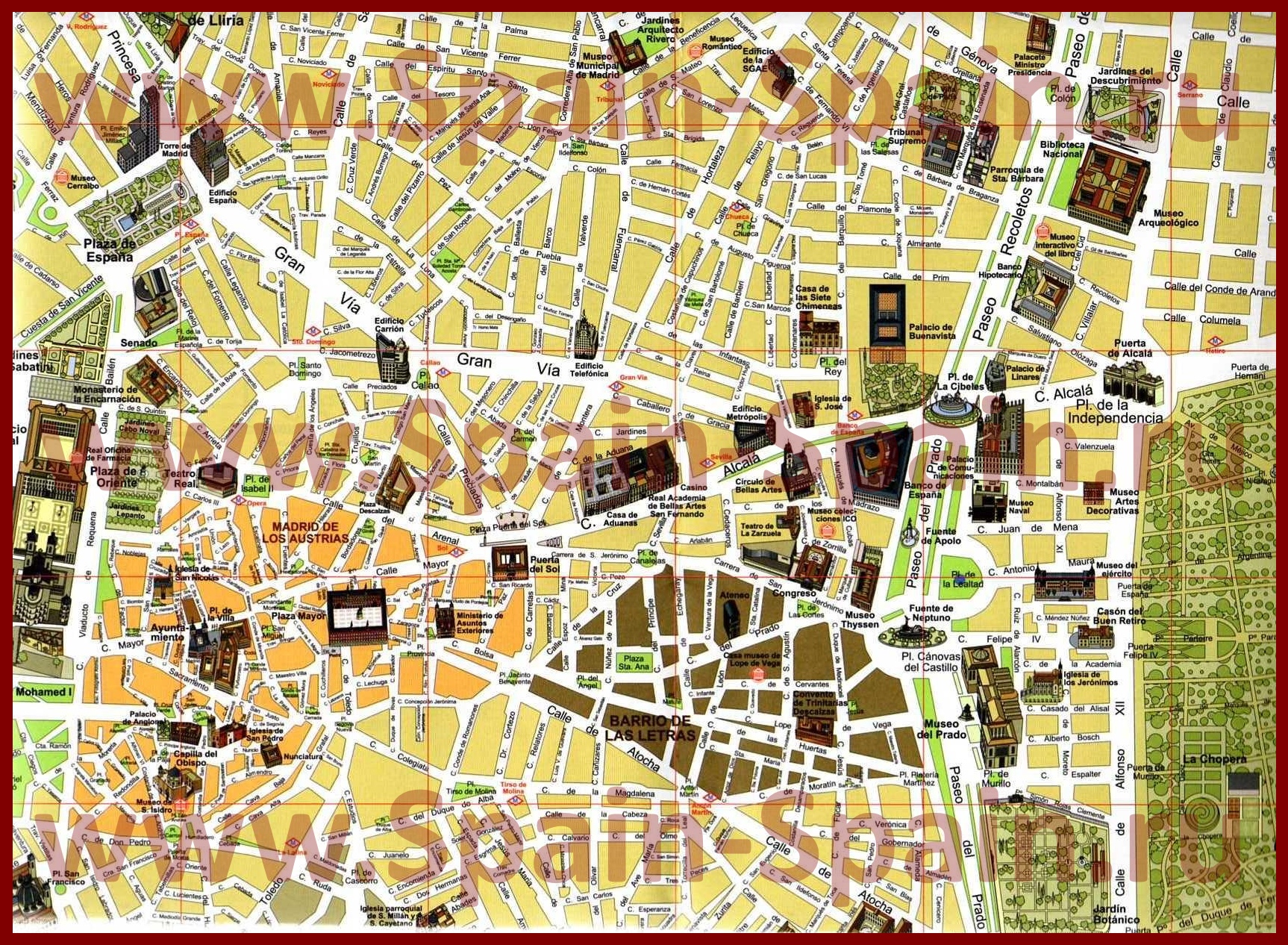 Карты Мадрида | Подробная карта города Мадрид на русском языке с