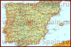 Карта дорог Испании на русском языке
