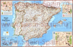 Подробная карта Испании с городами