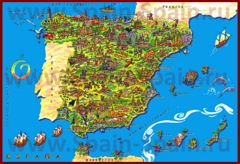 Туристическая карта Испании с достопримечательностями